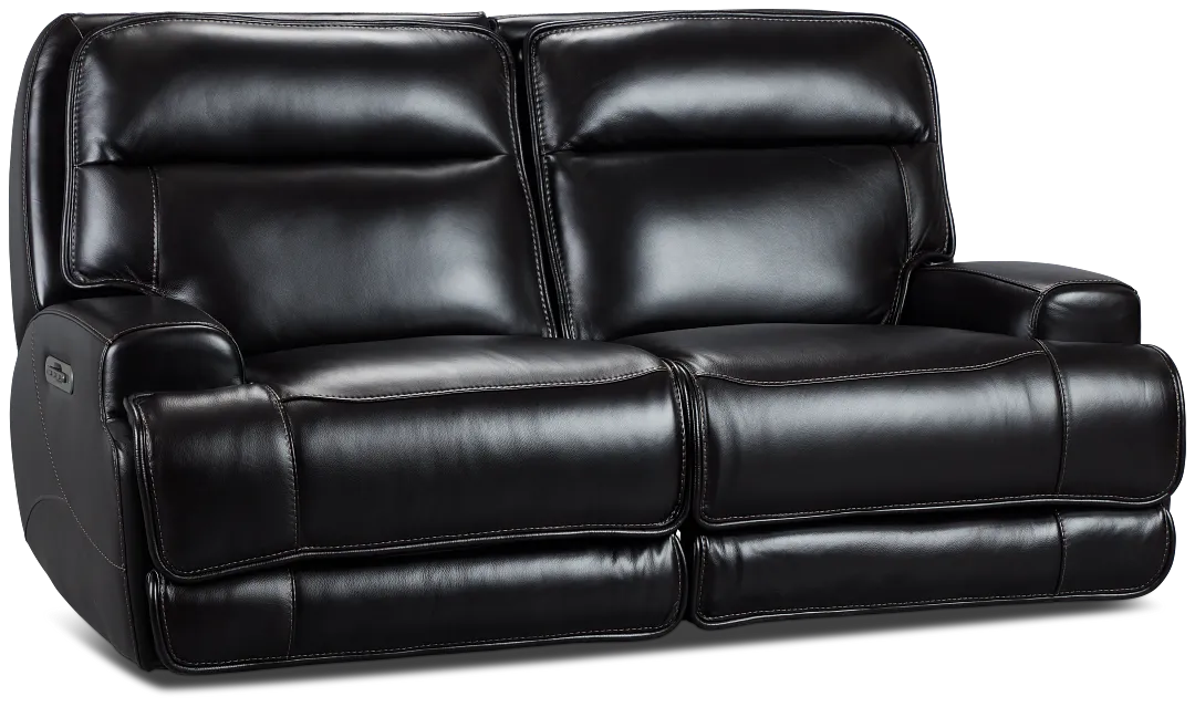 Casey Black Lthr/vinyl Power Reclining Sofa
