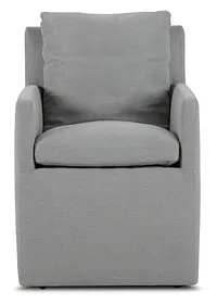 Auden Light Gray Castored Upholstered Arm Chair