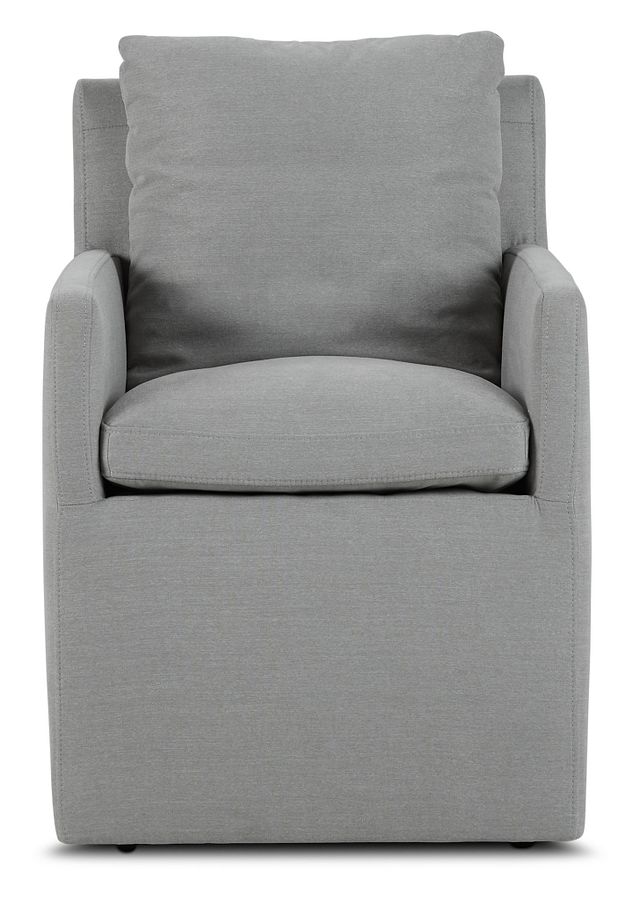 Auden Light Gray Castored Upholstered Arm Chair