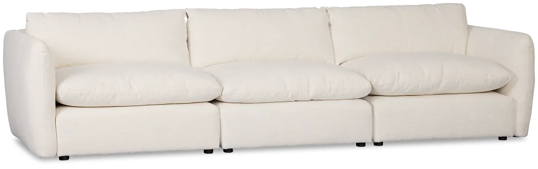 Serena White Fabric 3-piece Modular Sofa