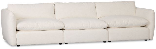 Serena White Fabric 3-piece Modular Sofa