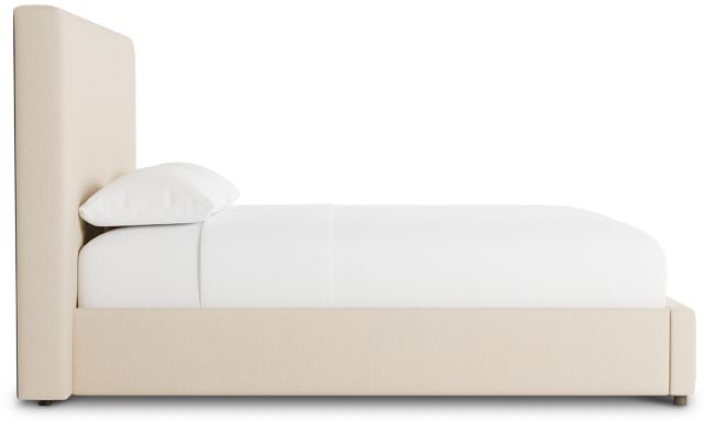 Grayton Peyton Beige 54" Upholstered Platform Bed