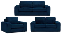 Charlie Dark Blue Fabric Living Room