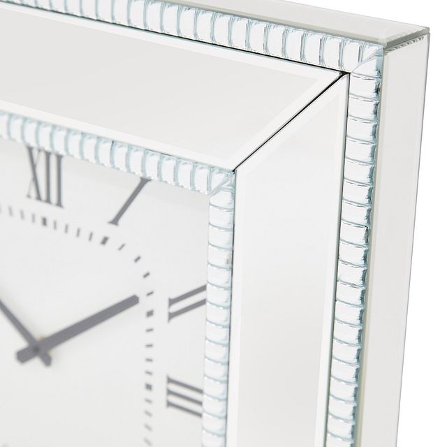 Edie Silver Mirrored Wall Clock