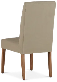 Destination Beige Short Slipcover Chair With Light Tone Leg