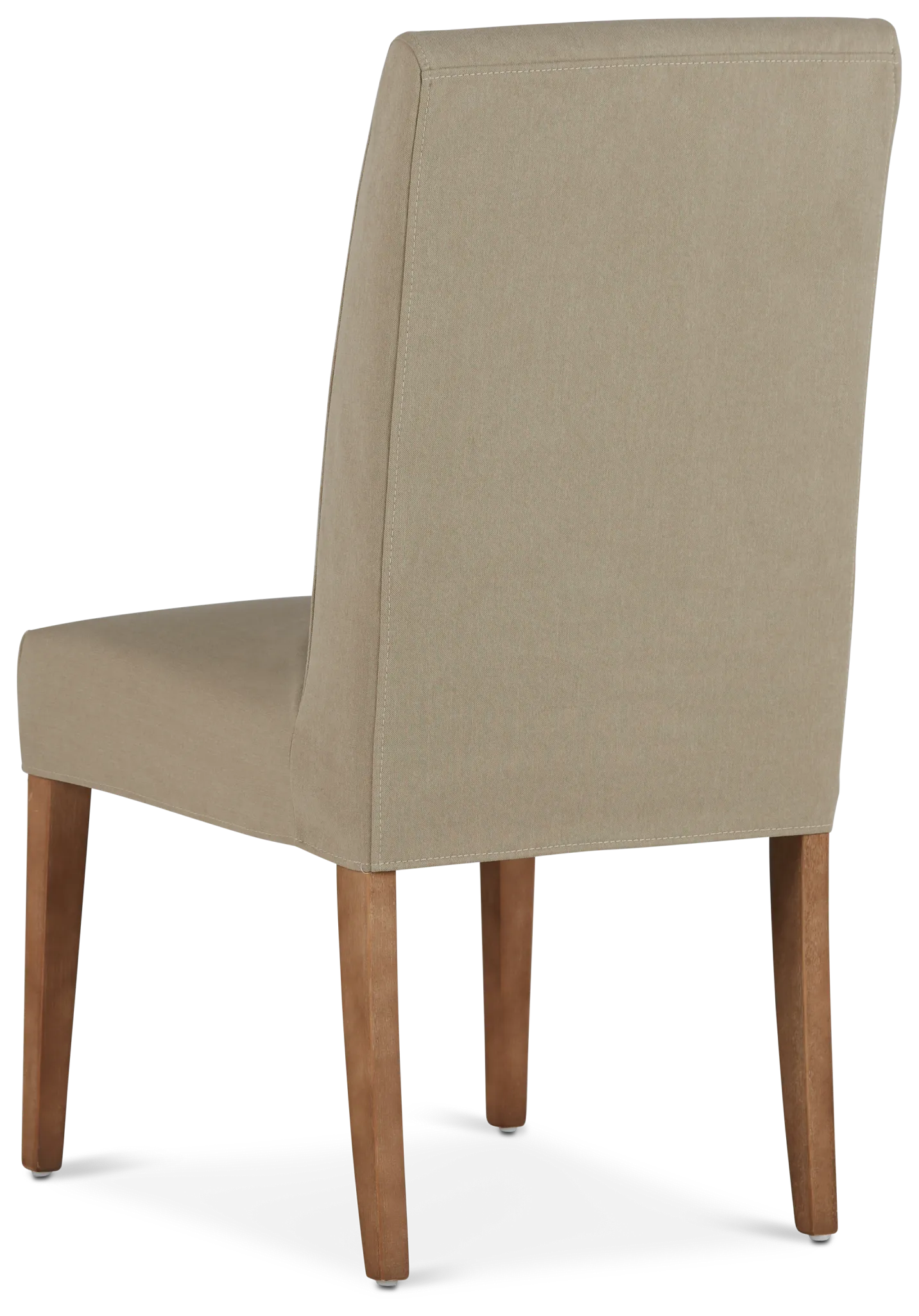 Destination Beige Short Slipcover Chair With Light Tone Leg