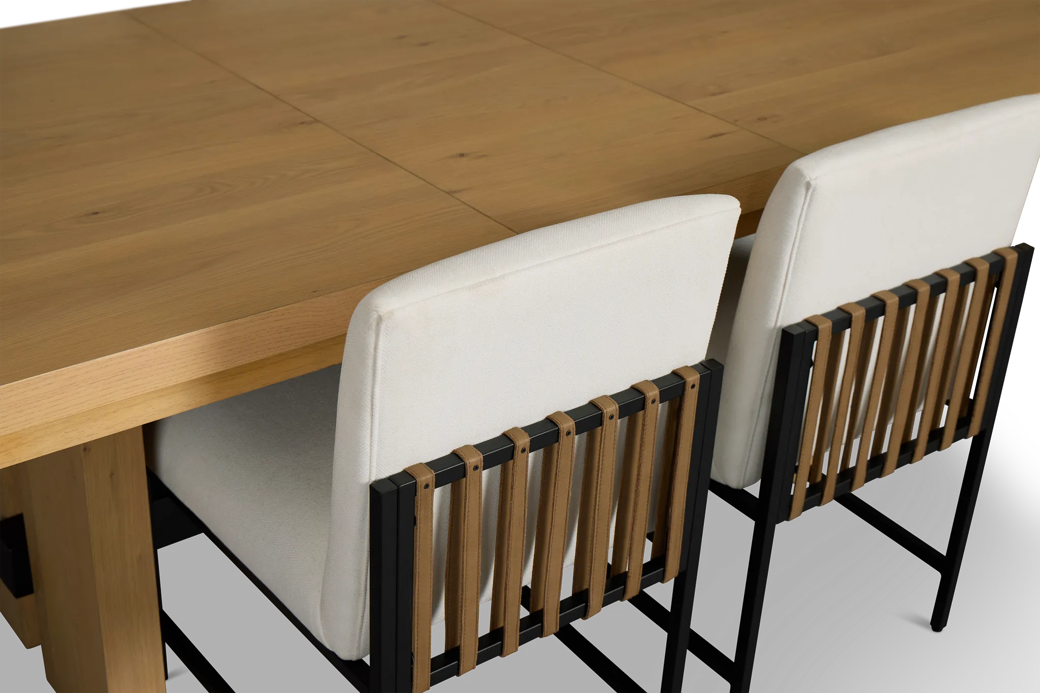 Highland Light Tone Rect Table & 4 Upholstered Chairs