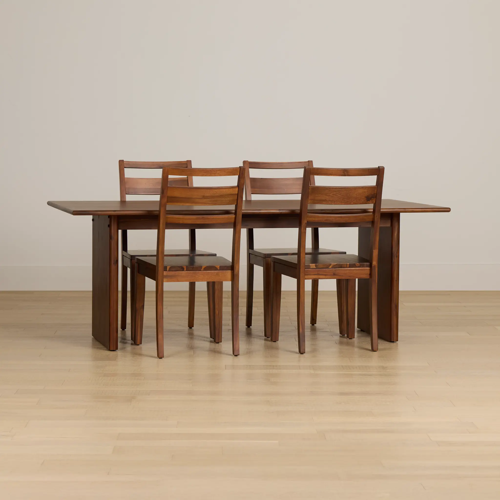 Bowery Dark Tone Rectangular Table & 4 Wood Chairs Bowery Dark Tone Rectangular Table & 4 Wood Chairs