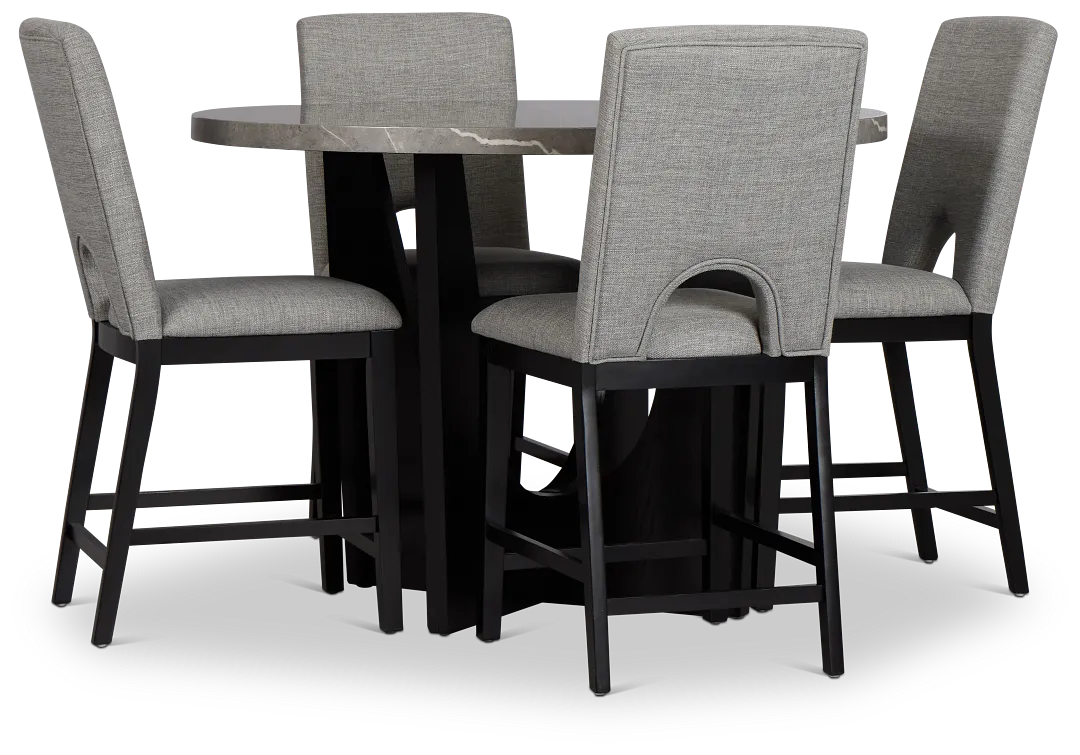 Oxford Two-tone High Table & 4 Upholstered Barstools