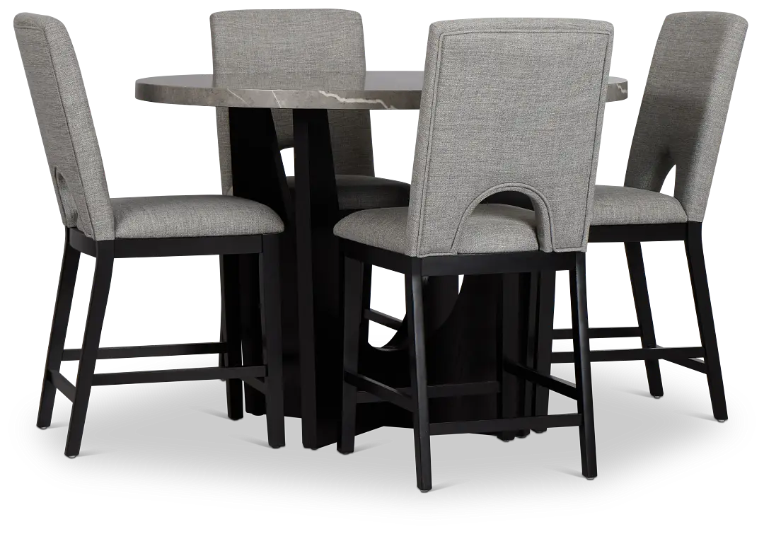 Oxford Two-tone High Table & 4 Upholstered Barstools Oxford Two-tone High Table & 4 Upholstered Barstools
