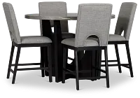Oxford Two-tone High Table & 4 Upholstered Barstools