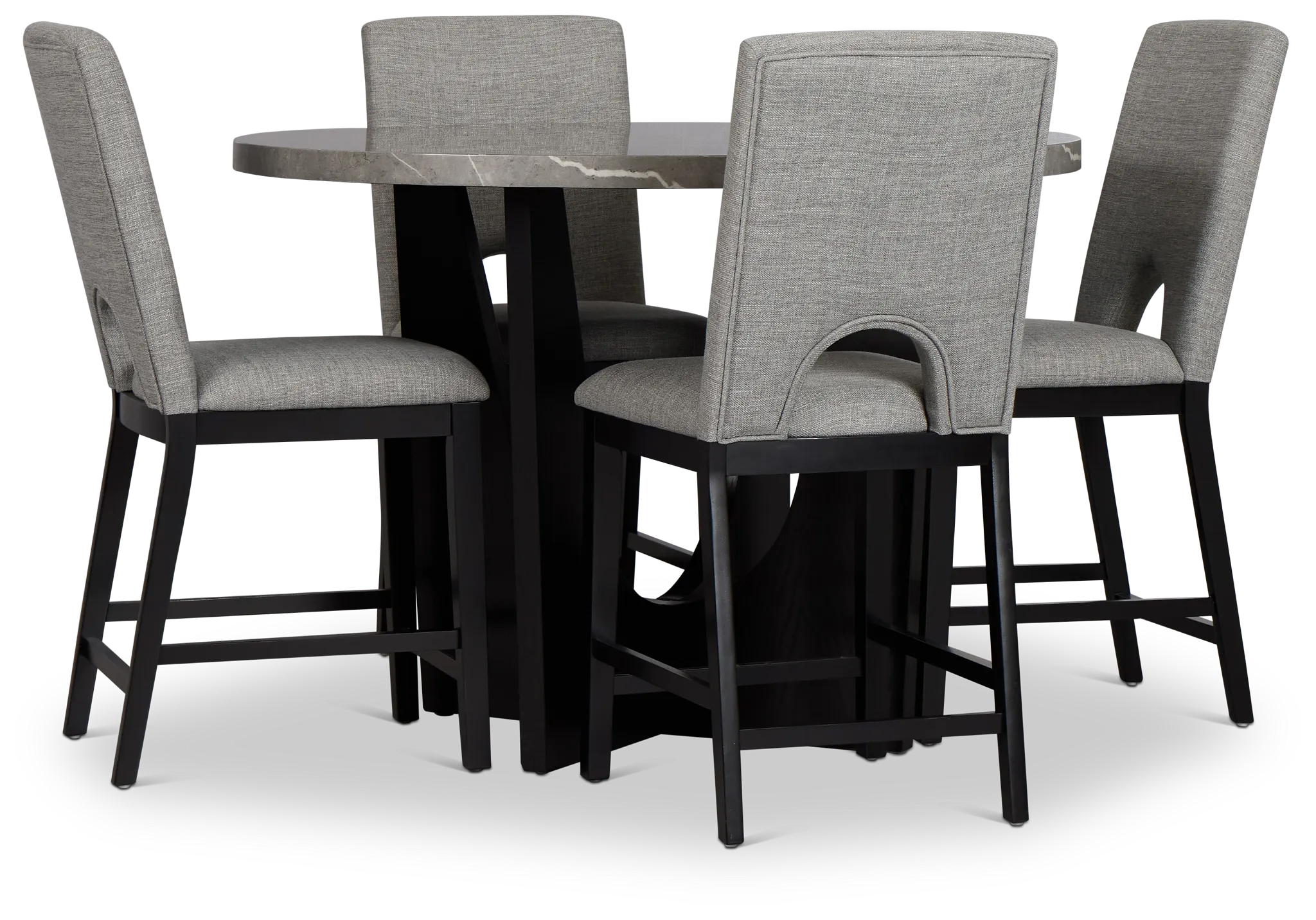 Oxford Two-tone High Table & 4 Upholstered Barstools