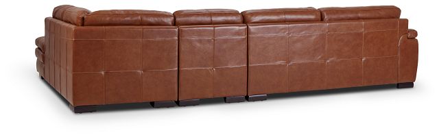 Braden Medium Brown Leather Medium Right Bumper Sectional