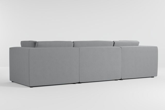 Destin Revenue Gray Fabric 4-piece Bumper Sectional