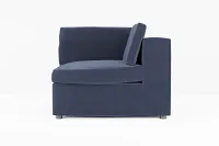 Destin Joya Dark Blue Velvet Corner Chair