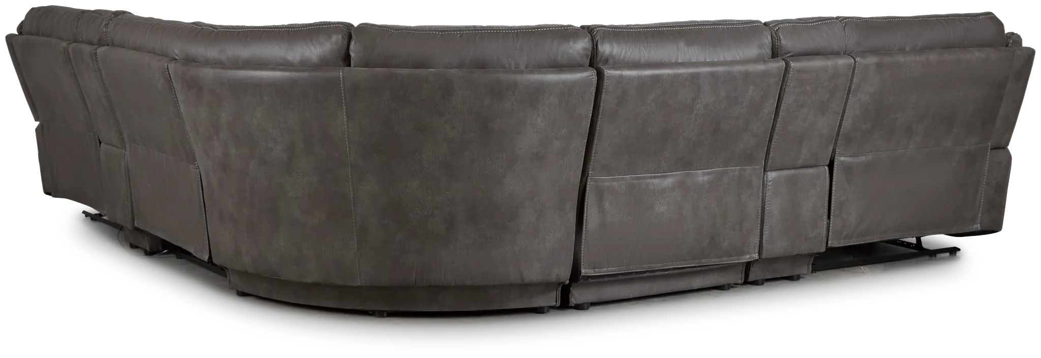 Dober Dark Gray Micro Large Dual Manually Reclining Two-arm Sectional