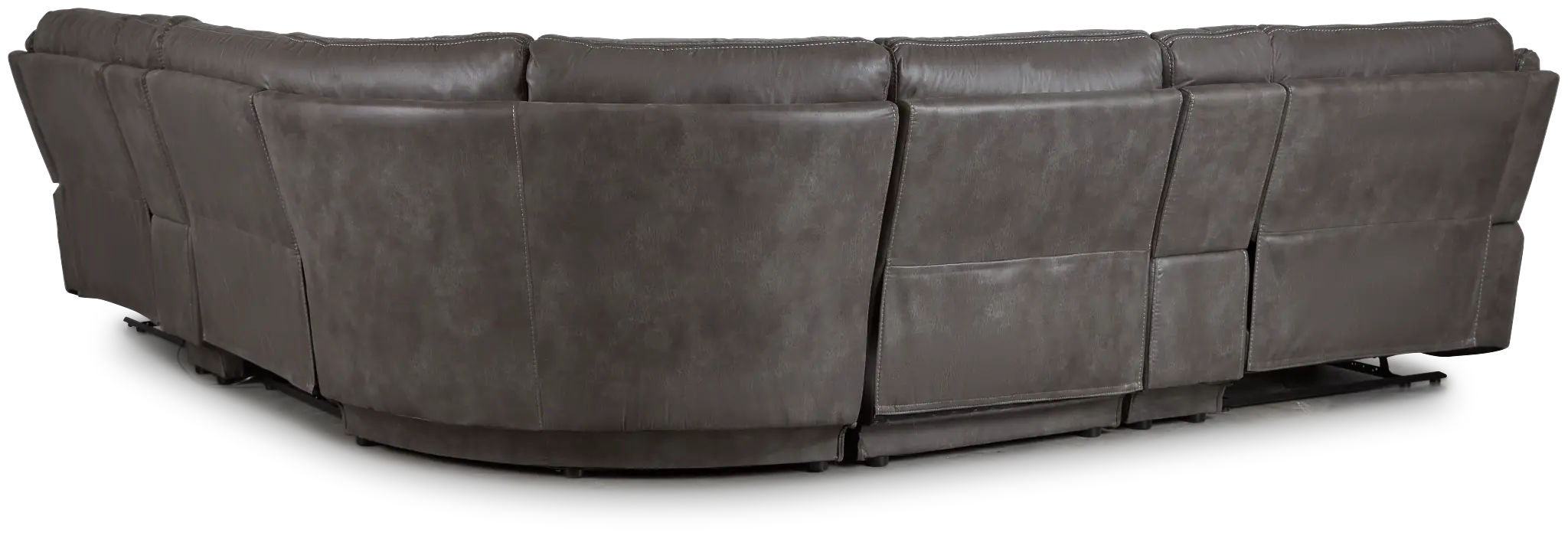 Dober Dark Gray Micro Large Dual Manually Reclining Two-arm Sectional Dober Dark Gray Micro Large Dual Manually Reclining Two-arm Sectional