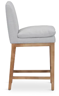 Willow Light Gray Fabric 24" Upholstered Barstool