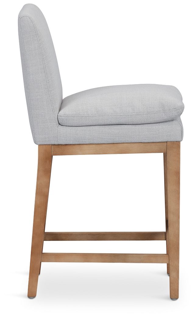 Willow Light Gray Fabric 24" Upholstered Barstool