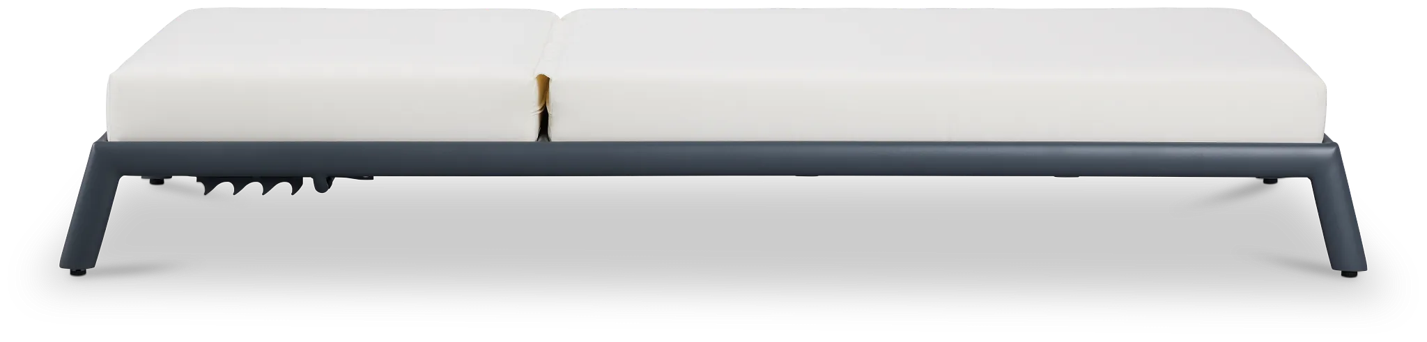 Tortuga Gray White Cushioned Chaise