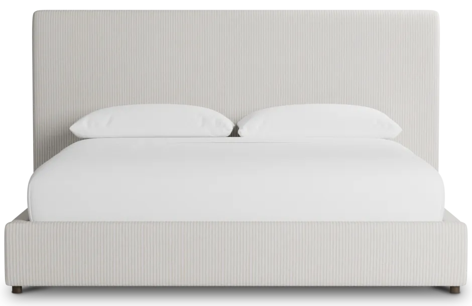 Grayton Lucy Light Beige 54" Upholstered Platform Bed