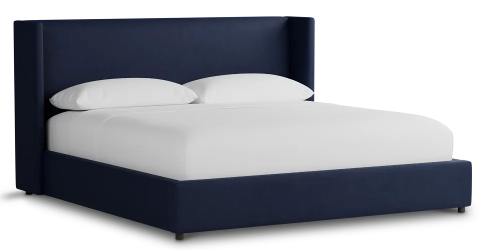 Captiva Joya Dark Blue 48" Upholstered Shelter Bed