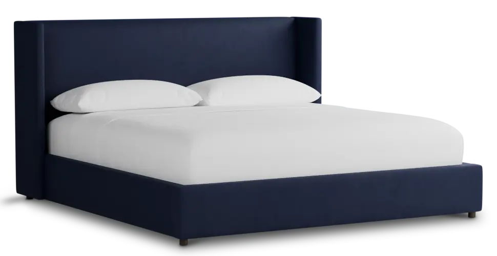 Captiva Joya Dark Blue 48" Upholstered Shelter Bed Captiva Joya Dark Blue 48" Upholstered Shelter Bed