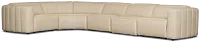 Jace Ivory Lthr/vinyl Small Triple Power Reclining Two-arm Sectional