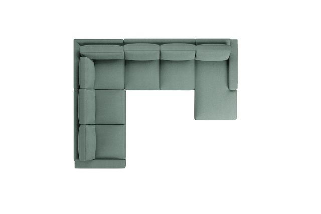 Edgewater Delray Light Green Medium Right Chaise Sectional