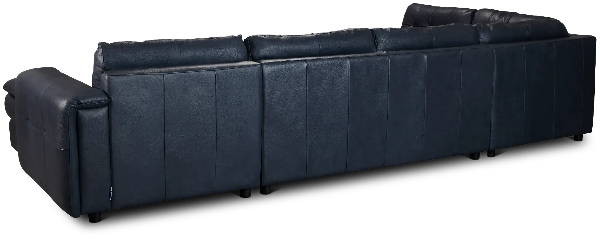 Rowan Navy Leather U-shaped Sectional W/ Left Bumper Rowan Navy Leather U-shaped Sectional W/ Left Bumper
