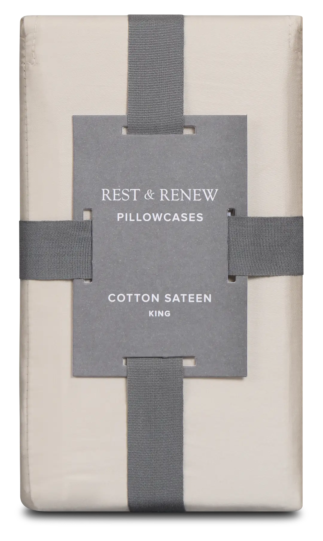 Rest & Renew Cotton Sateen Beige 300 Thread Set Of 2 Pillowcases Rest & Renew Cotton Sateen Beige 300 Thread Set Of 2 Pillowcases