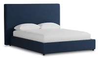 Grayton Peyton Dark Blue 54" Upholstered Platform Bed