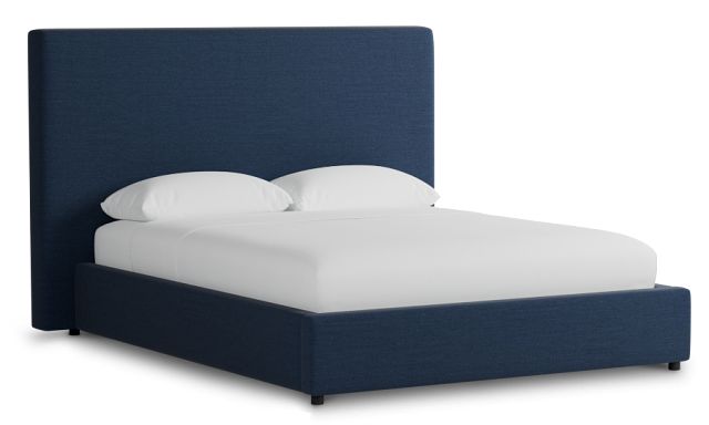 Grayton Peyton Dark Blue 54" Upholstered Platform Bed