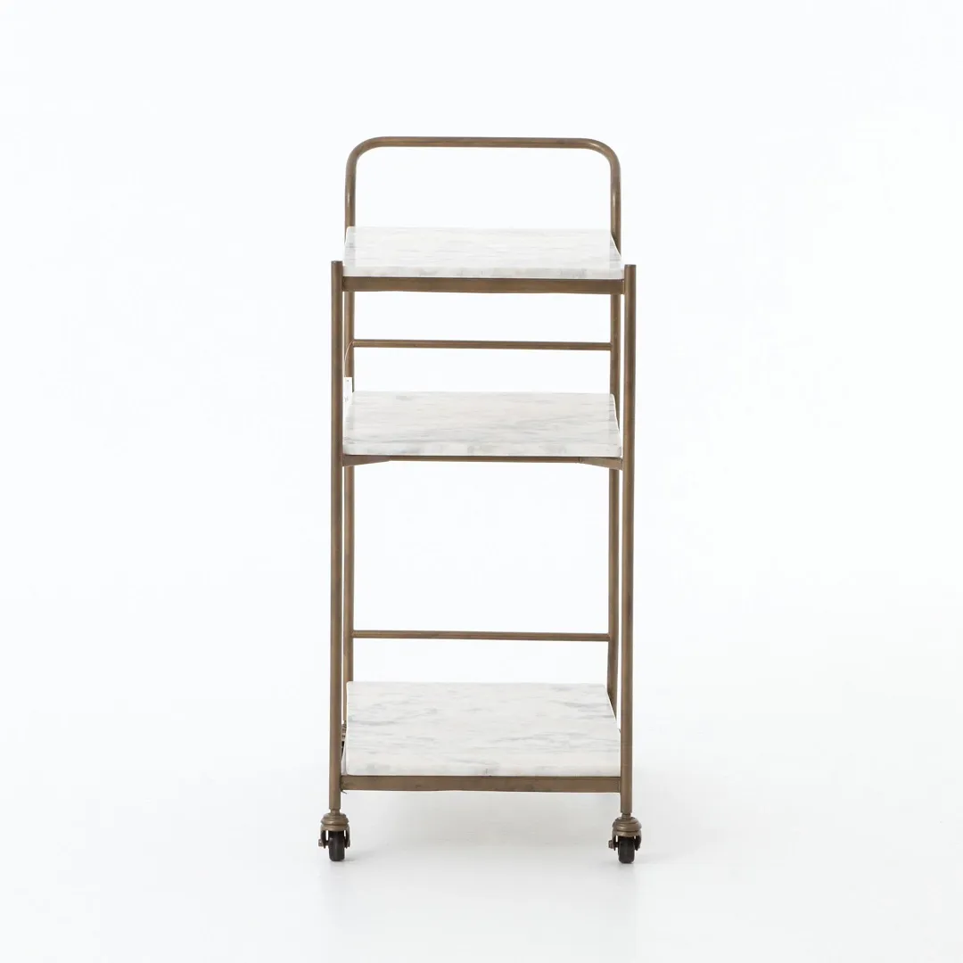 Feri White Rect Bar Cart
