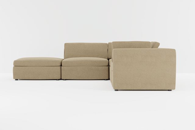 Destin Elite Taupe Fabric 5pc Bumper Sectional