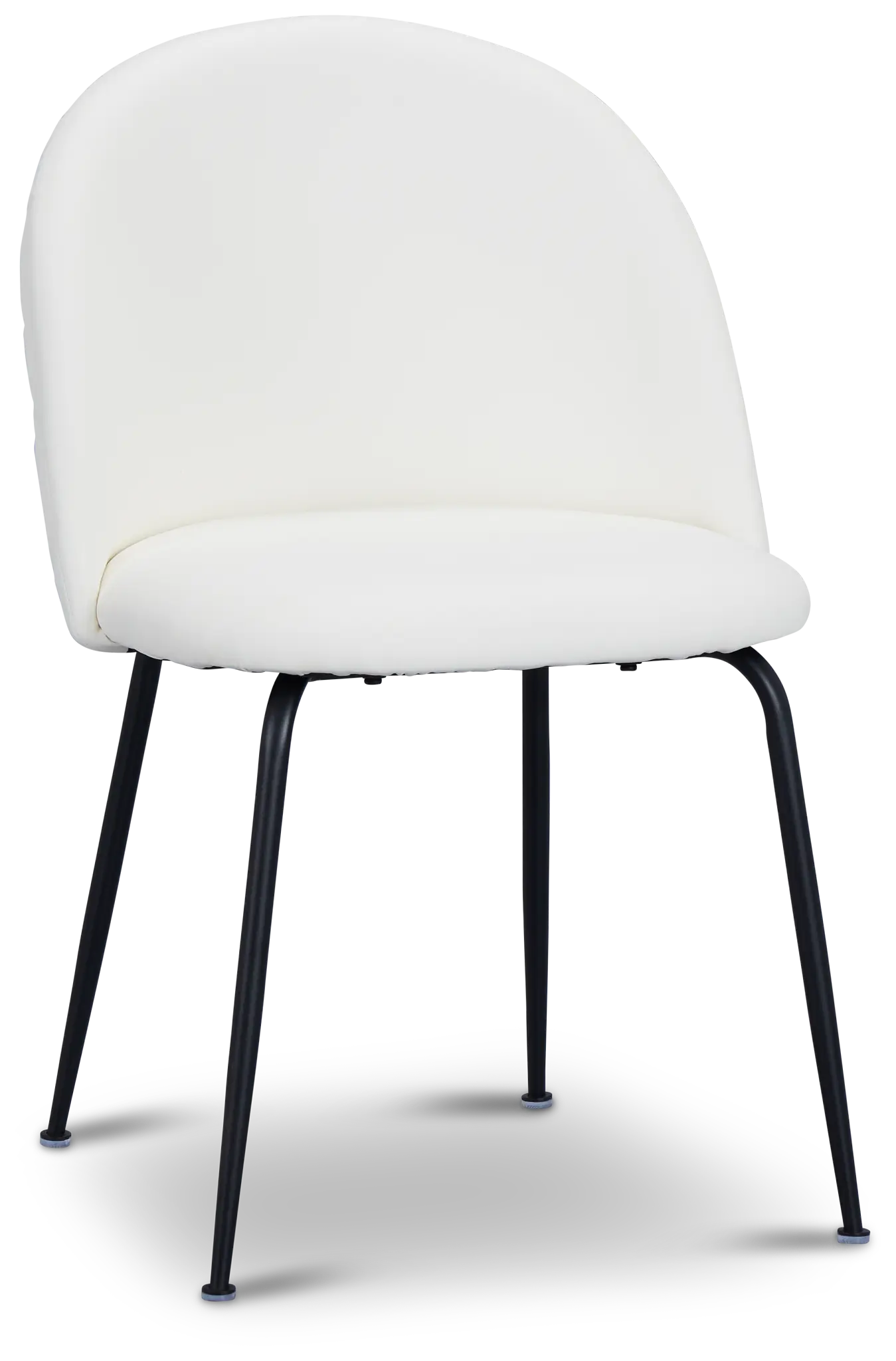 Capri White Micro Upholstered Side Chair W/ Black Legs Capri White Micro Upholstered Side Chair W/ Black Legs