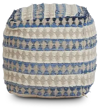 Numire Blue Accent Pouf