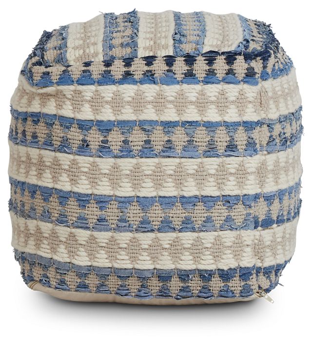 Numire Blue Accent Pouf