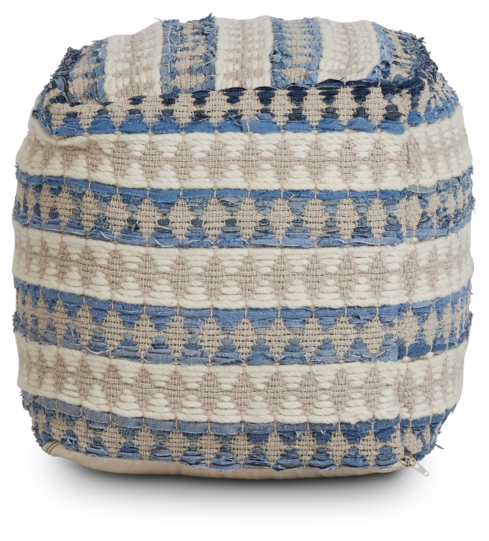 Numire Blue Accent Pouf