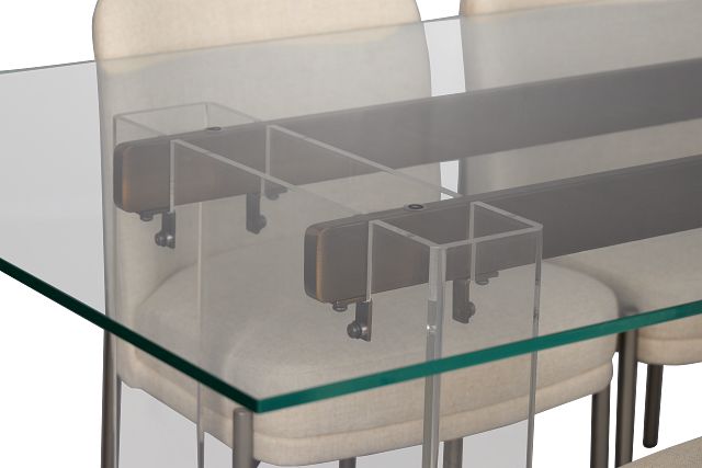 Avondale Glass Rect Table & 4 Upholstered Chairs