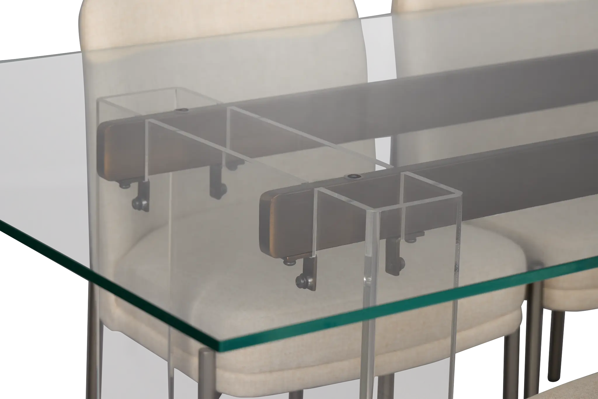 Avondale Glass Rect Table & 4 Upholstered Chairs Avondale Glass Rect Table & 4 Upholstered Chairs