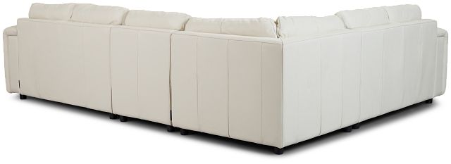 Rowan Light Beige Leather Medium Two-arm Sectional