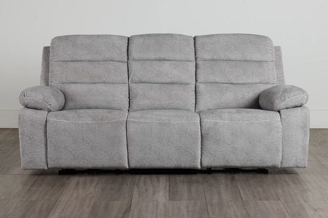 Orion Light Gray Fabric Power Reclining Sofa
