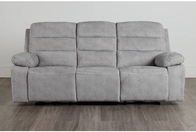 Orion Light Gray Fabric Power Reclining Sofa