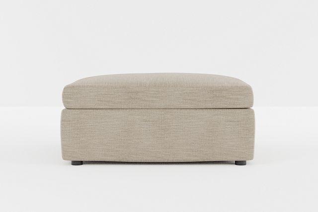 Destin Victory Taupe Fabric Cocktail Ottoman