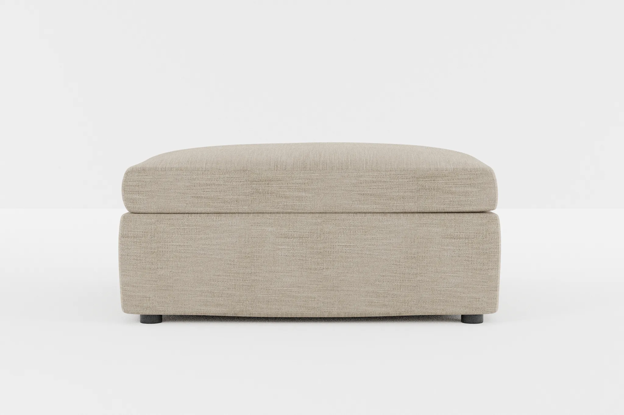 Destin Victory Taupe Fabric Cocktail Ottoman
