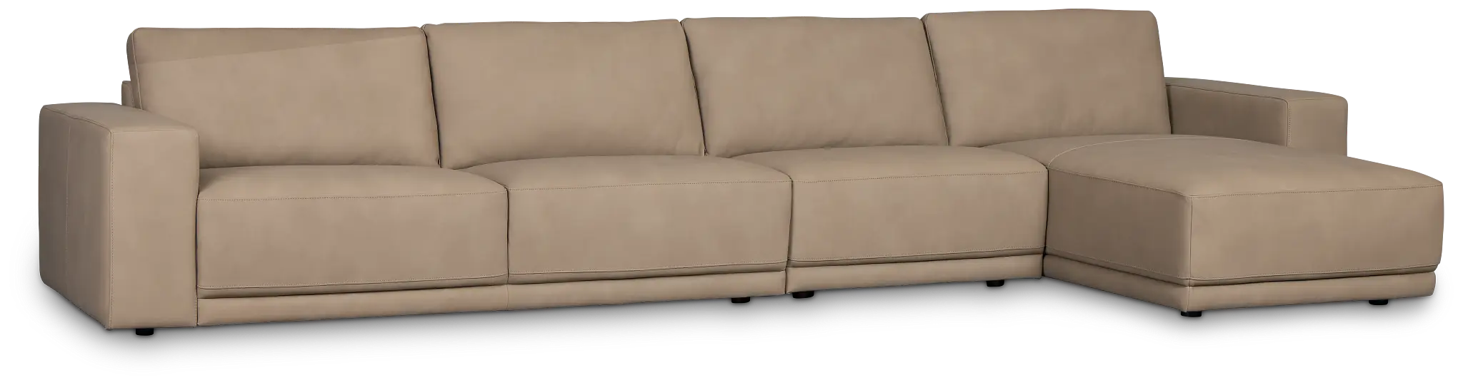 Kellan Taupe Leather Small Right Chaise Sectional Kellan Taupe Leather Small Right Chaise Sectional