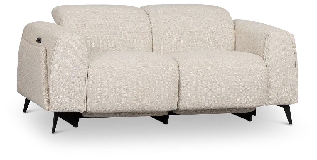 Reyna Light Beige Fabric Power Reclining Loveseat
