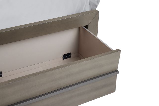 Zurich Gray Panel Storage Bed