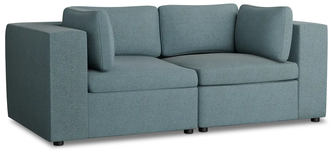 Destin Sutton Blue Fabric 2-piece Modular Sofa Destin Sutton Blue Fabric 2-piece Modular Sofa